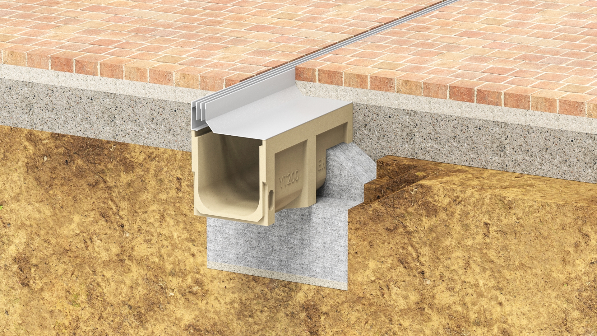 缝隙式线性排水沟施工示意图